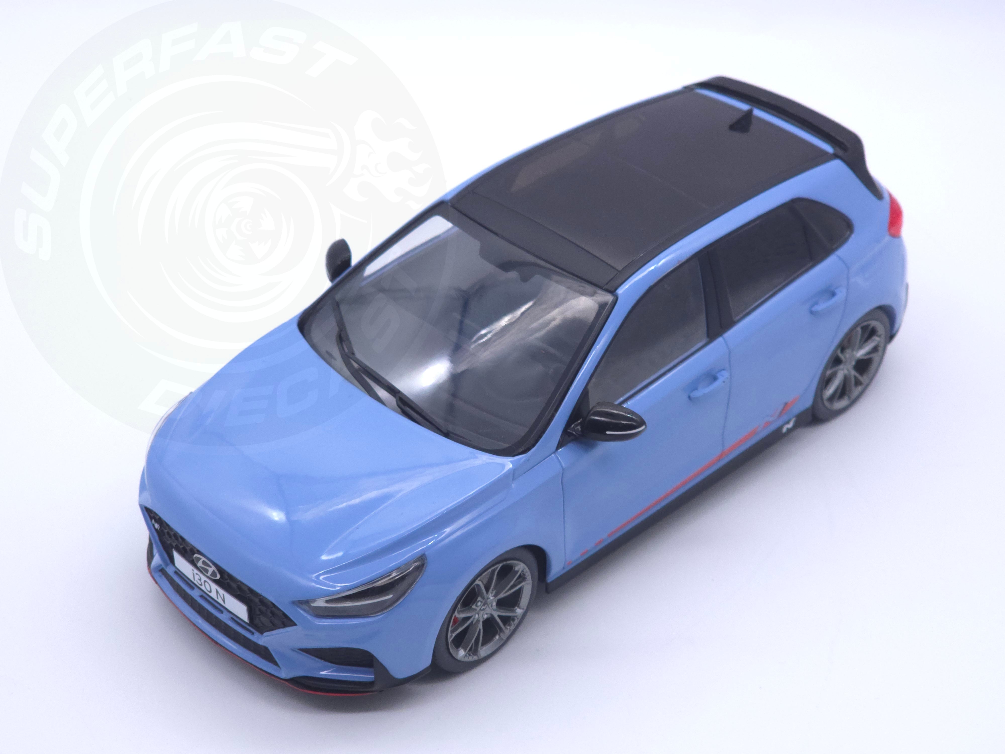 MCG 1:18 Scale Diecast Model Car - 2021 Hyundai i30 N, Light Blue - MCG18503