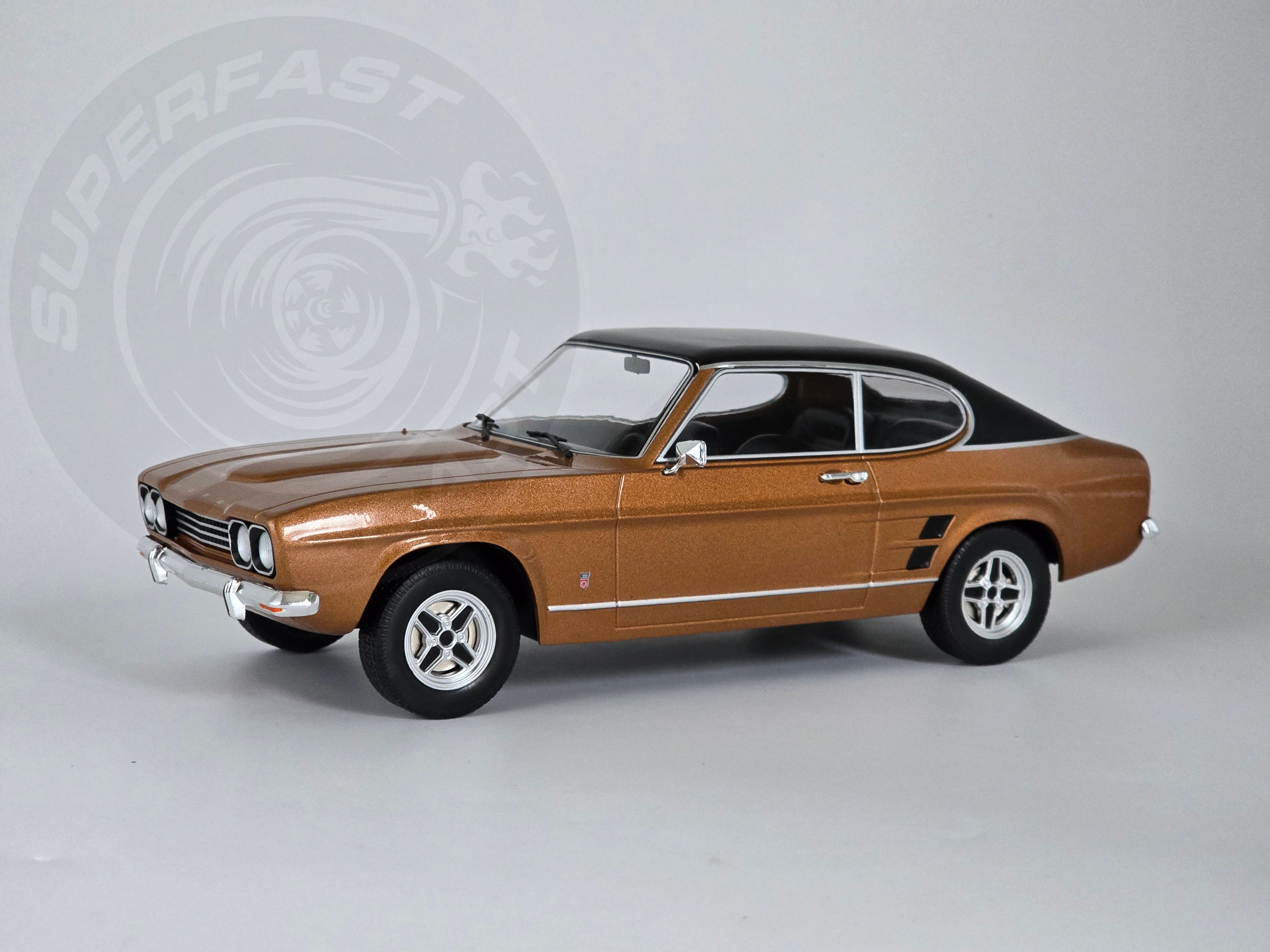 MCG 1:18 Scale Diecast 1970 Ford Capri MK1 GLX, Brown/Black - MCG18537