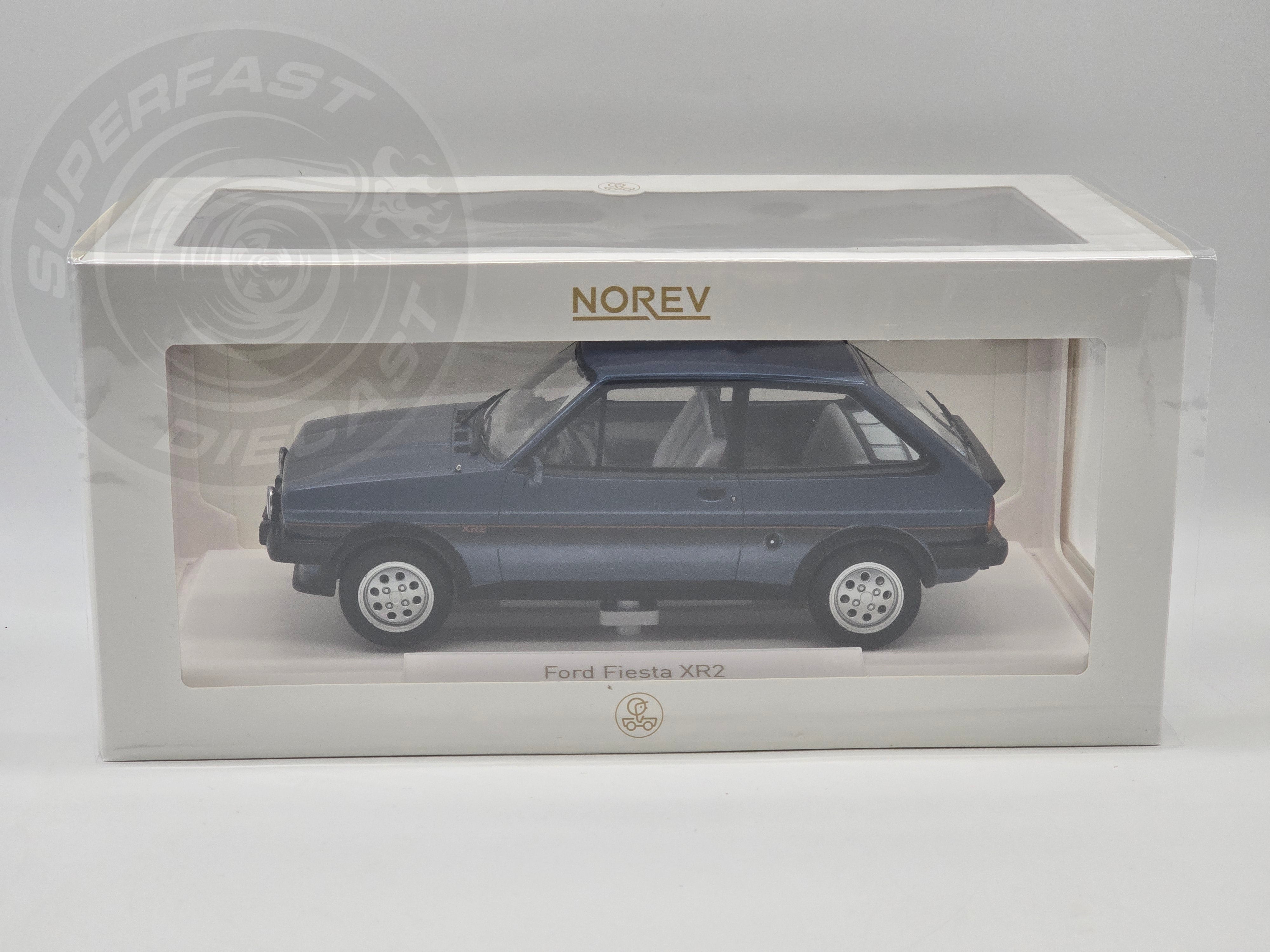 NoRev 1:18 Scale Diecast Model Car, 1981 Ford Fiesta Mk 1 XR2, Blue Metallic - NV182744