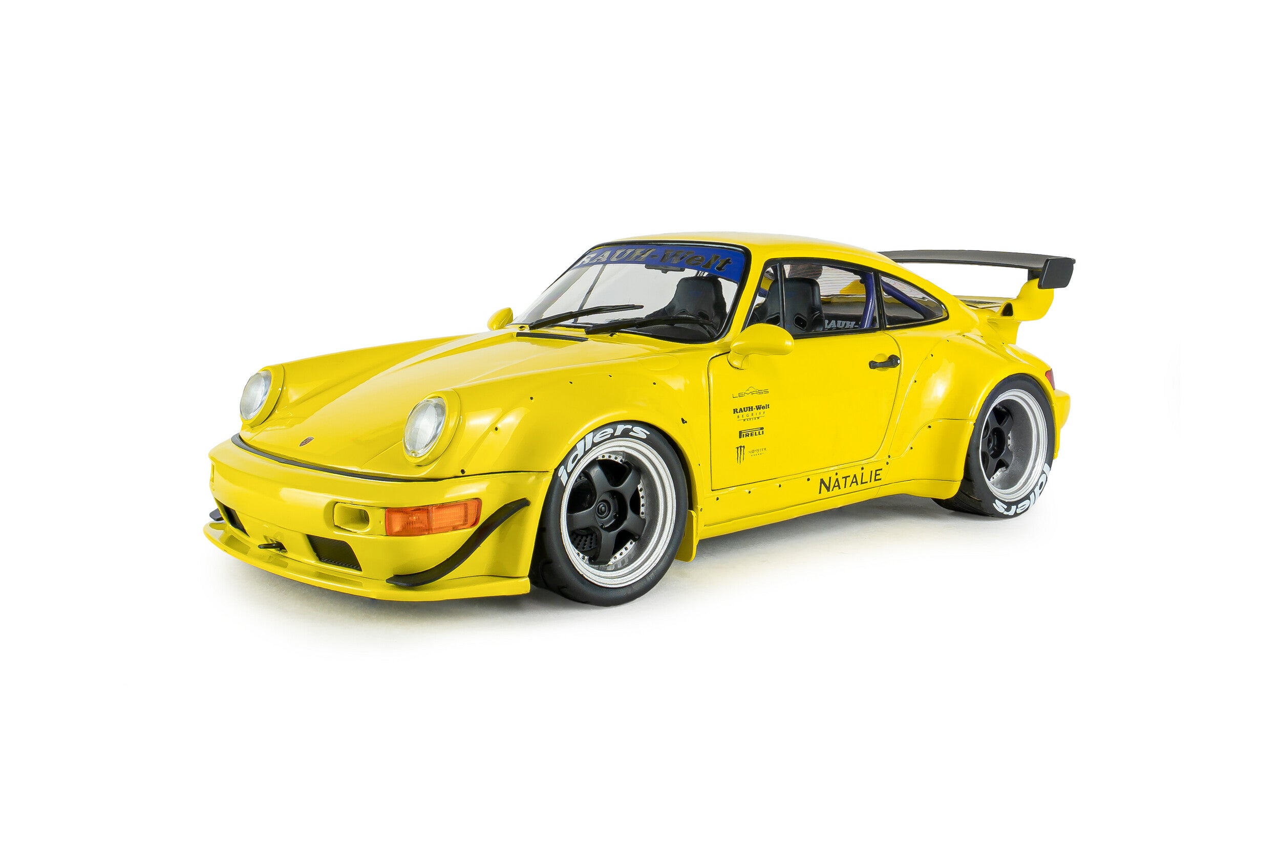 SOLIDO 1:18 Scale Diecast - 2023 Porsche 911 RWB Natalie, Yellow - S1807518