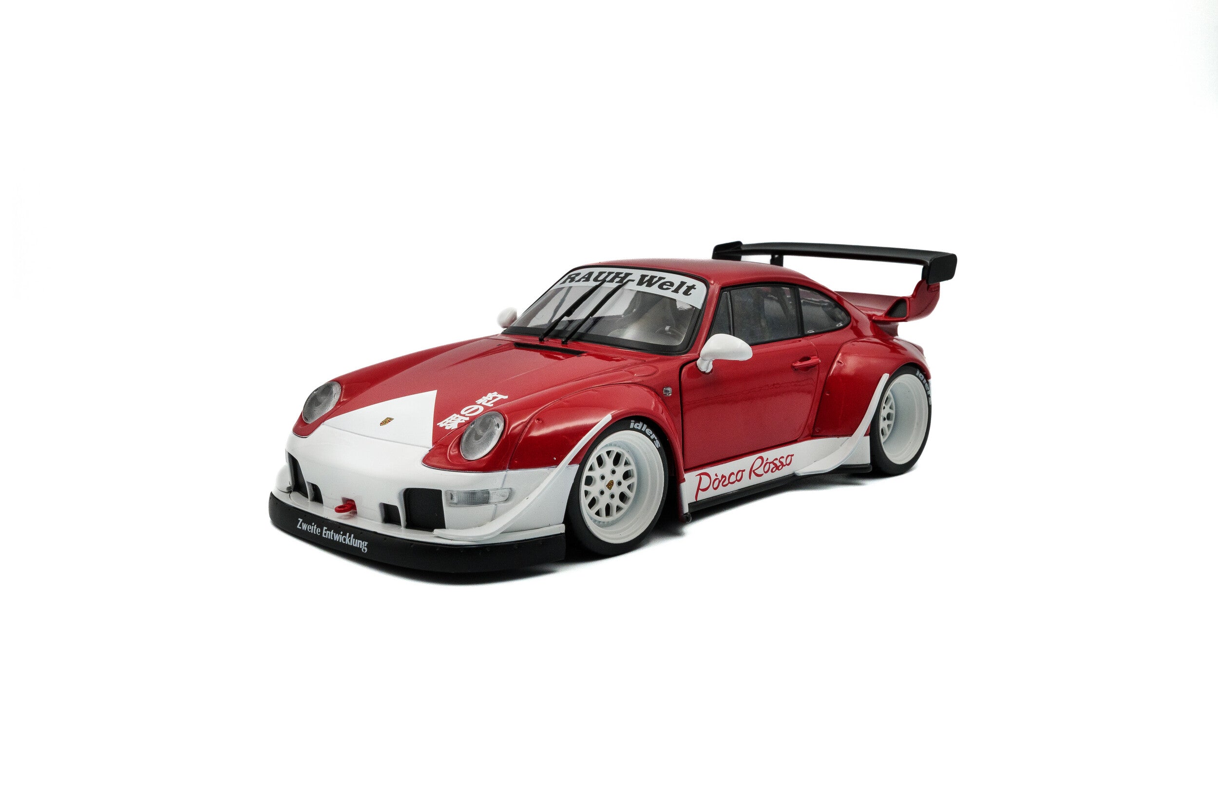 No253 ミニカー1/18 PORSCHE 911 RWB Classic Solido 1:18 Diecast - Porsche 911 RWB Porco Rosso, Red/White - S180850