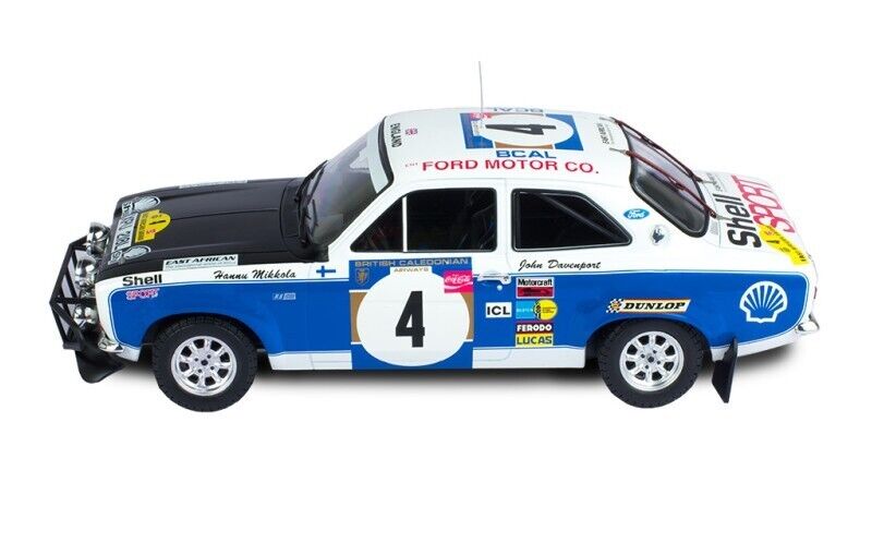 IXO 1:18 FORD ESCORT MK1 RS 1600 #4 H. MIKKOLA-J. DAVENPORT SAFARI RALLY 1973