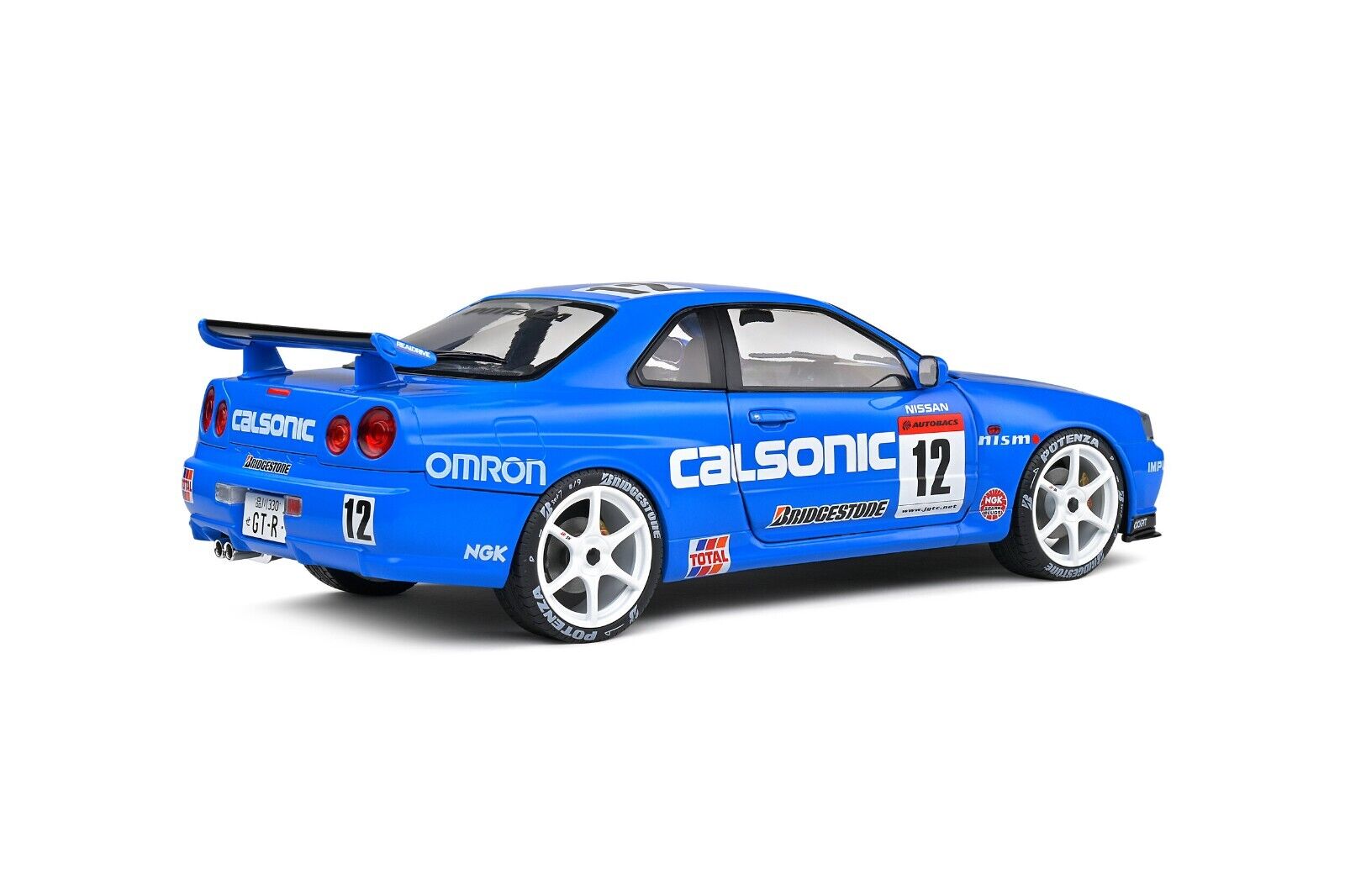 SOLIDO 1:18 Scale Diecast Model Car, Nissan Skyline GT-R (R34) Calsonic Tribute