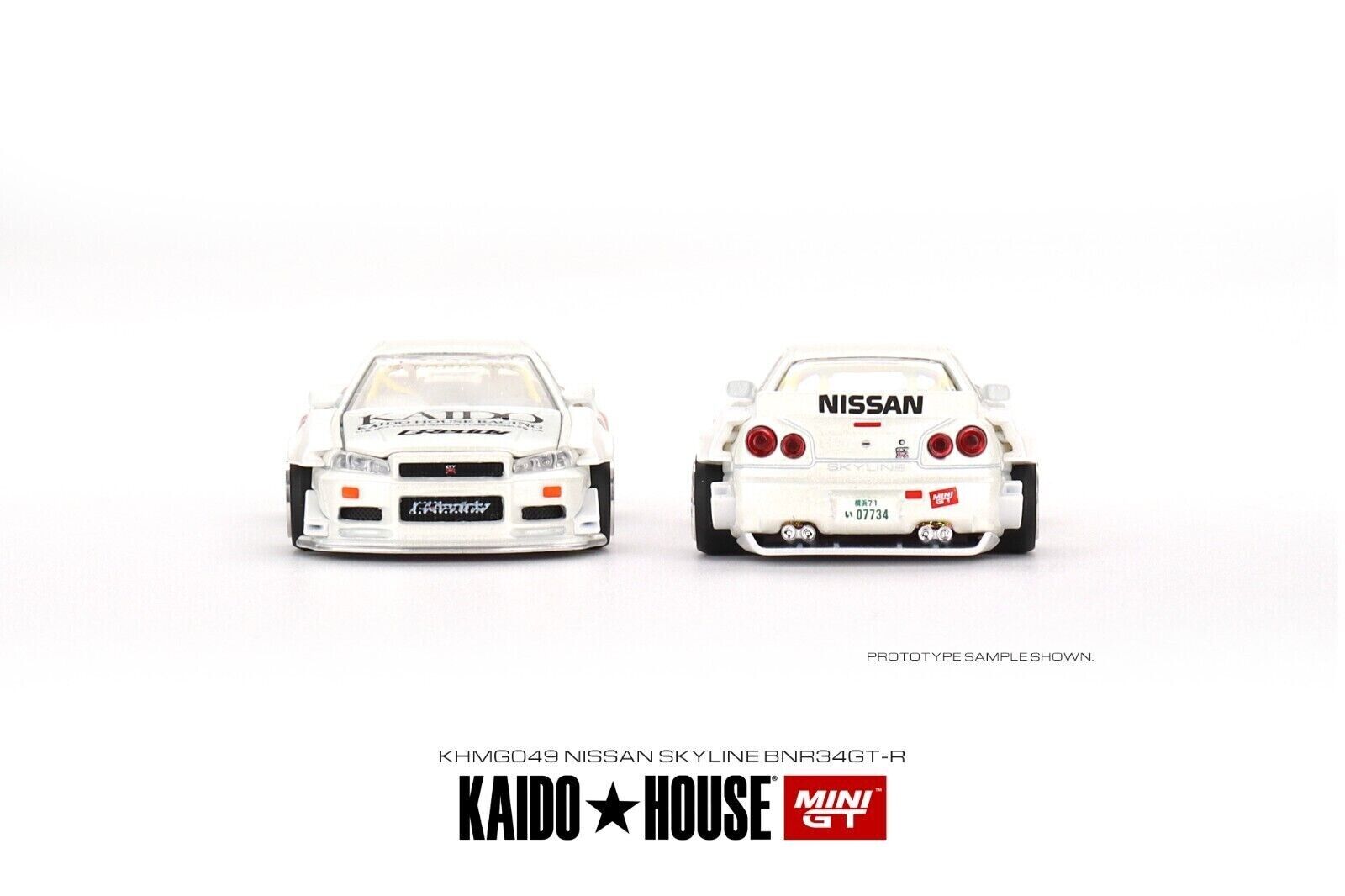 Mini Gt Kaido House 1:64 Nissan Skyline GT-R (R34) Kaido Works V1 White - KHMG049