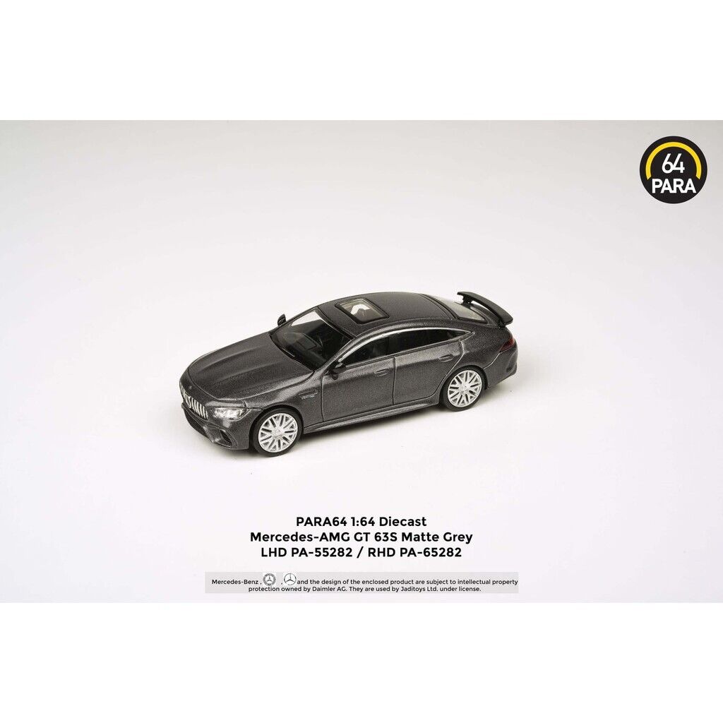 PARA64 1:64 Scale Diecast Model Car - Mercedes AMG GT 63 in Matte Grey - RHD