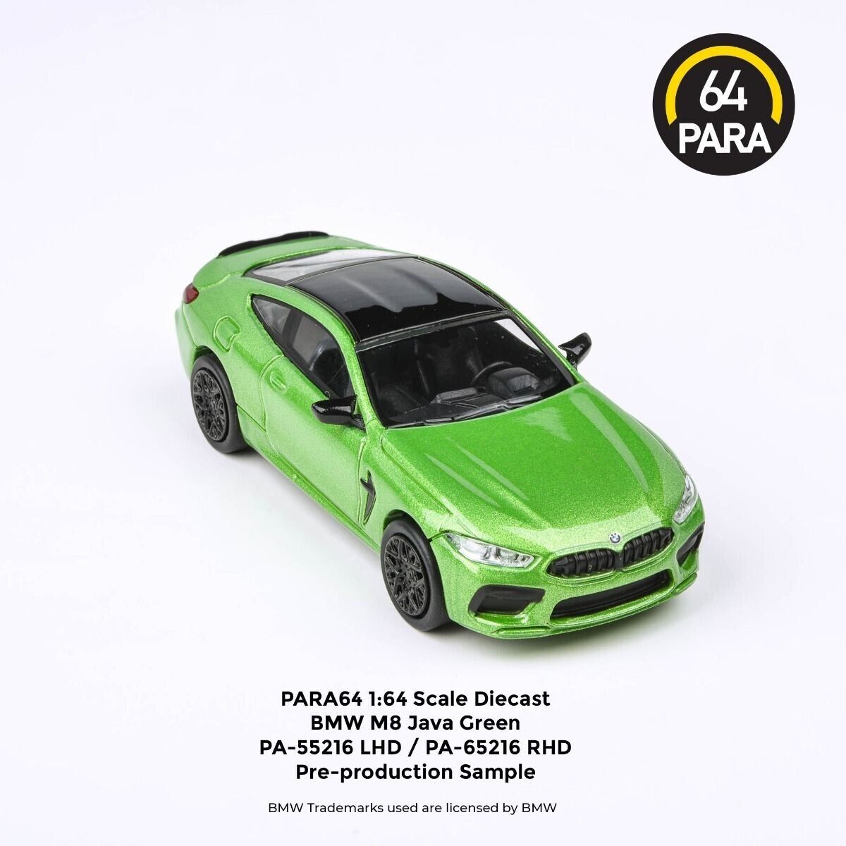 PARA64 1:64 Scale Diecast Model Car - BMW M8 Coupe in Java Green - LHD