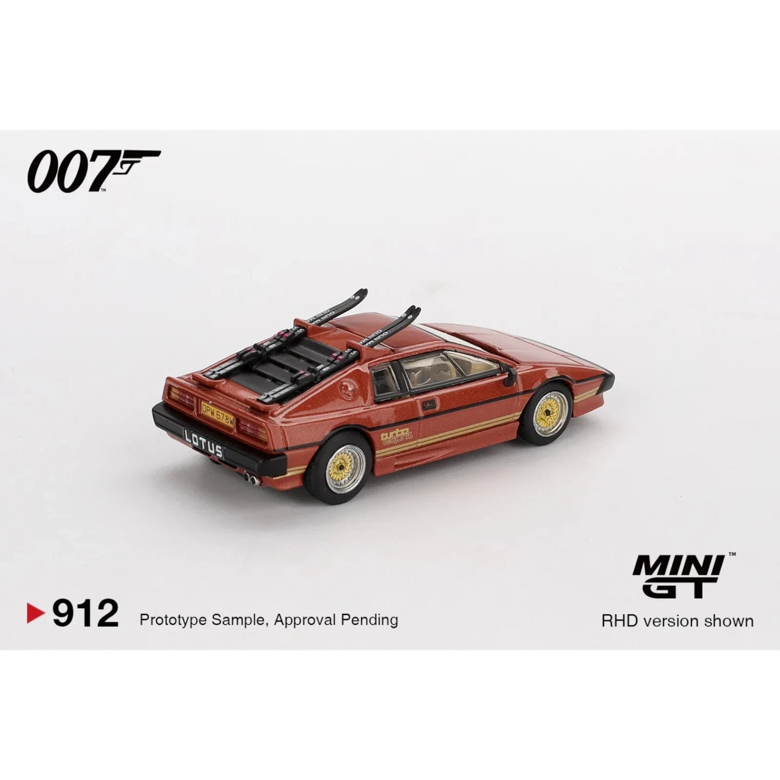 Mini GT 1:64 Lotus Esprit Turbo James Bond 007 For Your Eyes Only, English RHD - BLISTER PACKAGING - MGT00912-007E