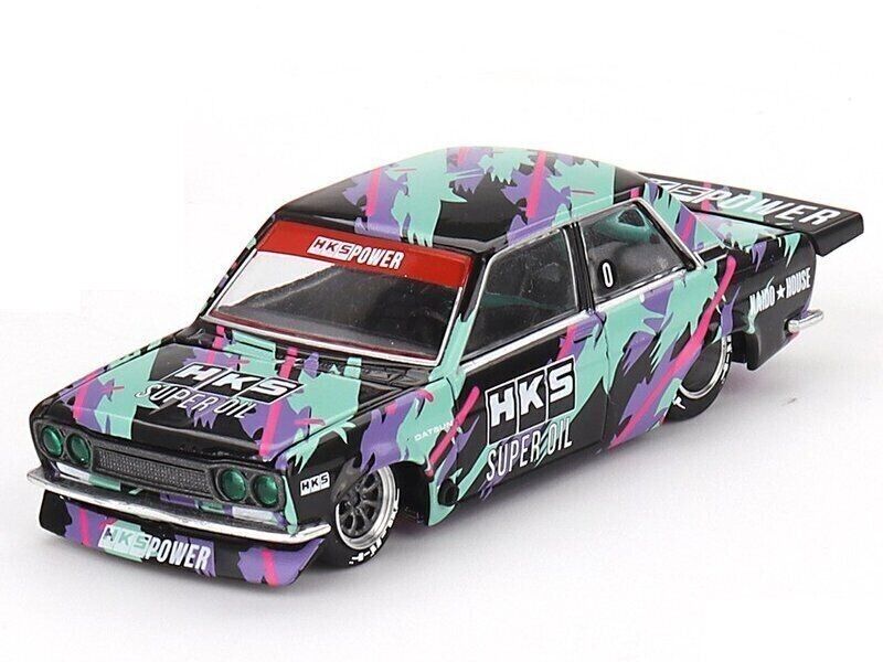 Mini GT 1:64 Scale Kaido House Datsun Kaido 510 pro Street HKS V1 - Black/Green