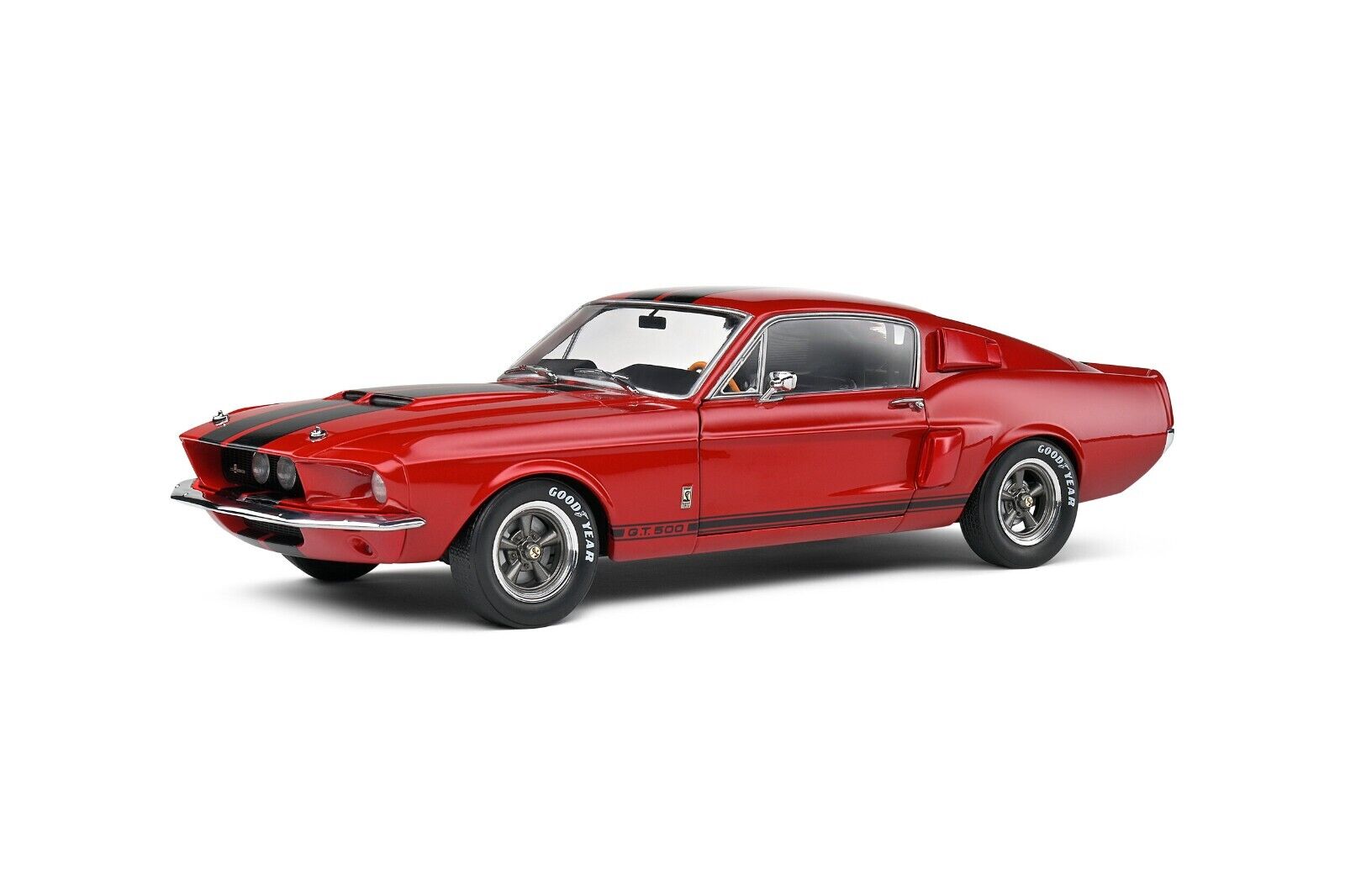 SOLIDO 1:18 Scale Diecast Model Car - 1967 Ford Shelby Mustang GT500 in Red