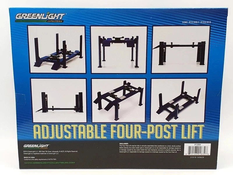 Greenlight 1:18 Scale 12884 - Adjustable Four-Post Lift Ramp Garage Accessory