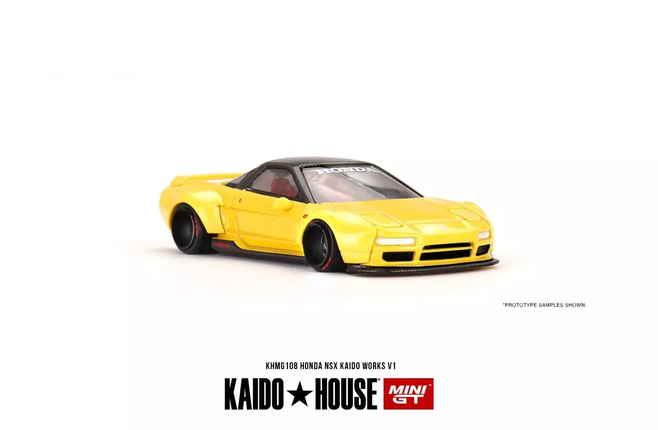 Mini Gt Kaido House 1:64 Honda NSX Kaido V1, Yellow - KHMG108