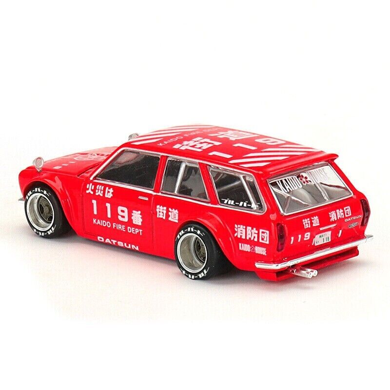 Mini GT 1:64 Scale Kaido House Datsun Kaido 510 Wagon Fire V1, Red - KHMG020