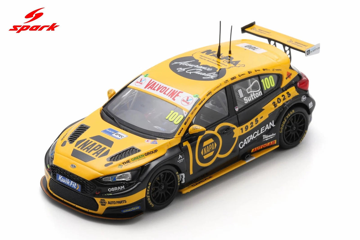 Spark 1:43 Resin – Ford Focus ST NAPA Racing No.100 Ashley Sutton BTCC – Brands Hatch Indy 2025 – 100 Years of NAPA – Limited Edition - UK041