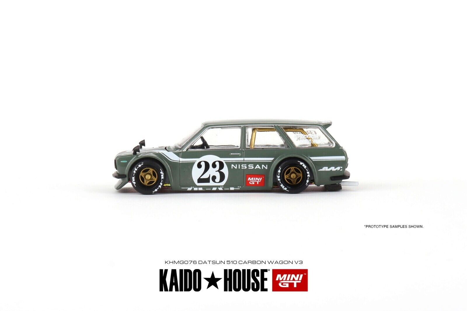 Mini GT 1:64 Scale Kaido House Datsun 510 Wagon Carbon Fibre V3, KHMG076