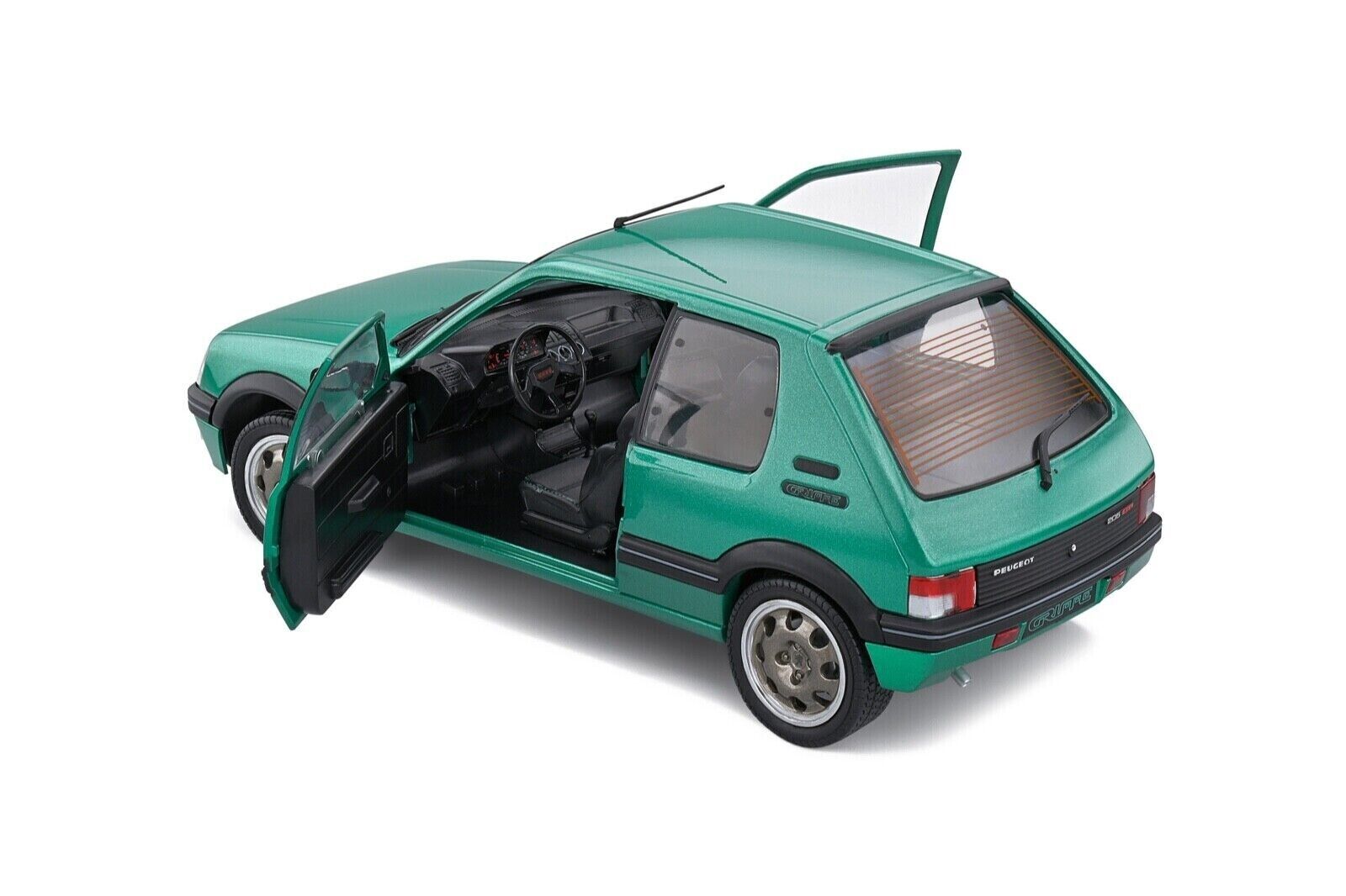 SOLIDO 1:18 Scale Diecast Model Car, Peugeot 205 GTI Griffe 1992 - Met Green