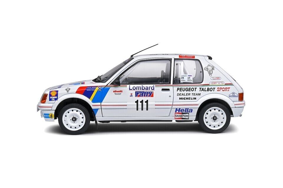 Solido 1:18 Diecast Model - Peugeot 205 GTi Lombard RAC Rally 1988 Colin McRae