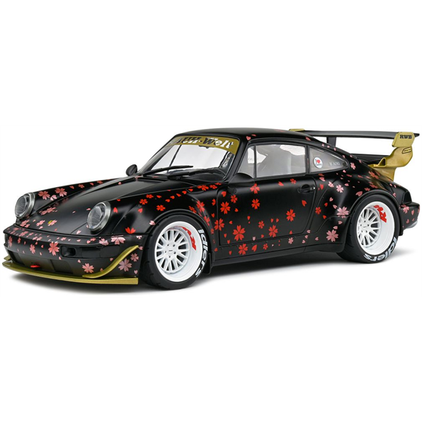 SOLIDO 1:18 Scale Diecast Model, Porsche 911 RWB Bodykit Aoki, Black 2021