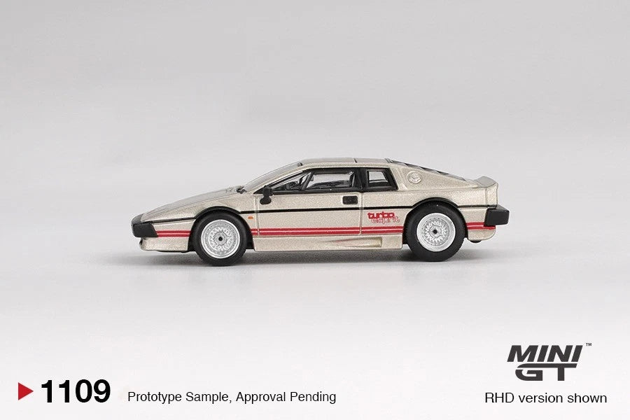 Mini GT 1:64 Lotus Esprit Turbo, Metallic Silver, RHD - MGT01109-R