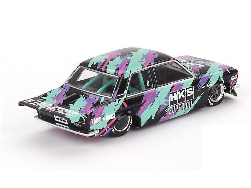 Mini GT 1:64 Scale Kaido House Datsun Kaido 510 pro Street HKS V1 - Black/Green