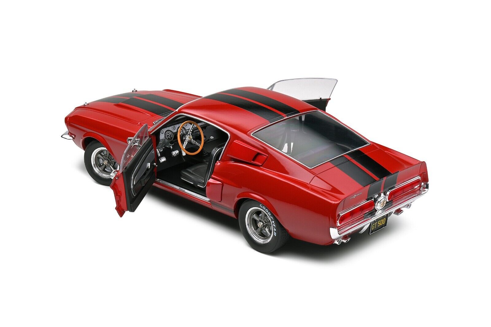 SOLIDO 1:18 Scale Diecast Model Car - 1967 Ford Shelby Mustang GT500 in Red