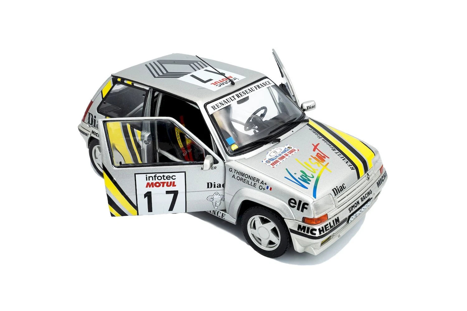 SOLIDO 1:18 Diecast - Renault 5 GT Turbo MK2, #17 A. Oreille, Tour de Corse Rally 1989 - S1810005