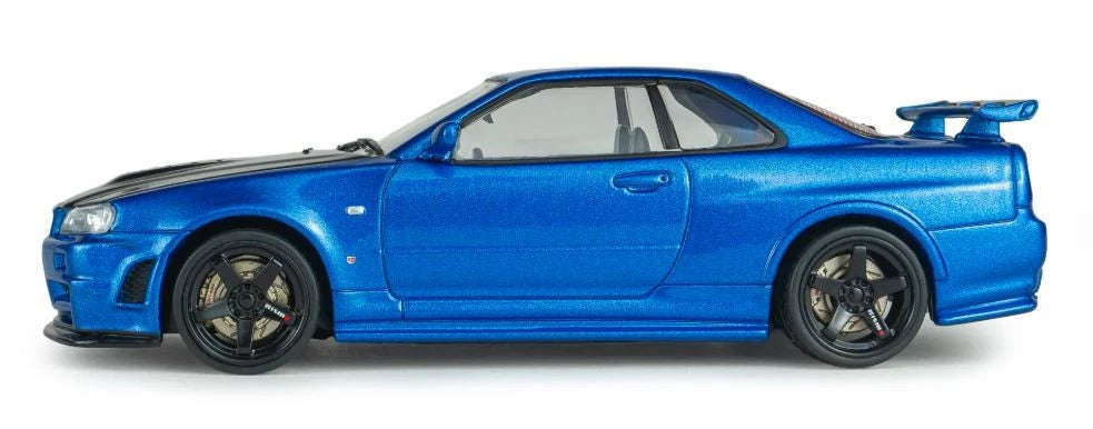 SOLIDO 1:43 Diecast, 2005 Nissan Skyline GT-R (BNR34) with Nismo Parts, Bayside Blue - S4318202