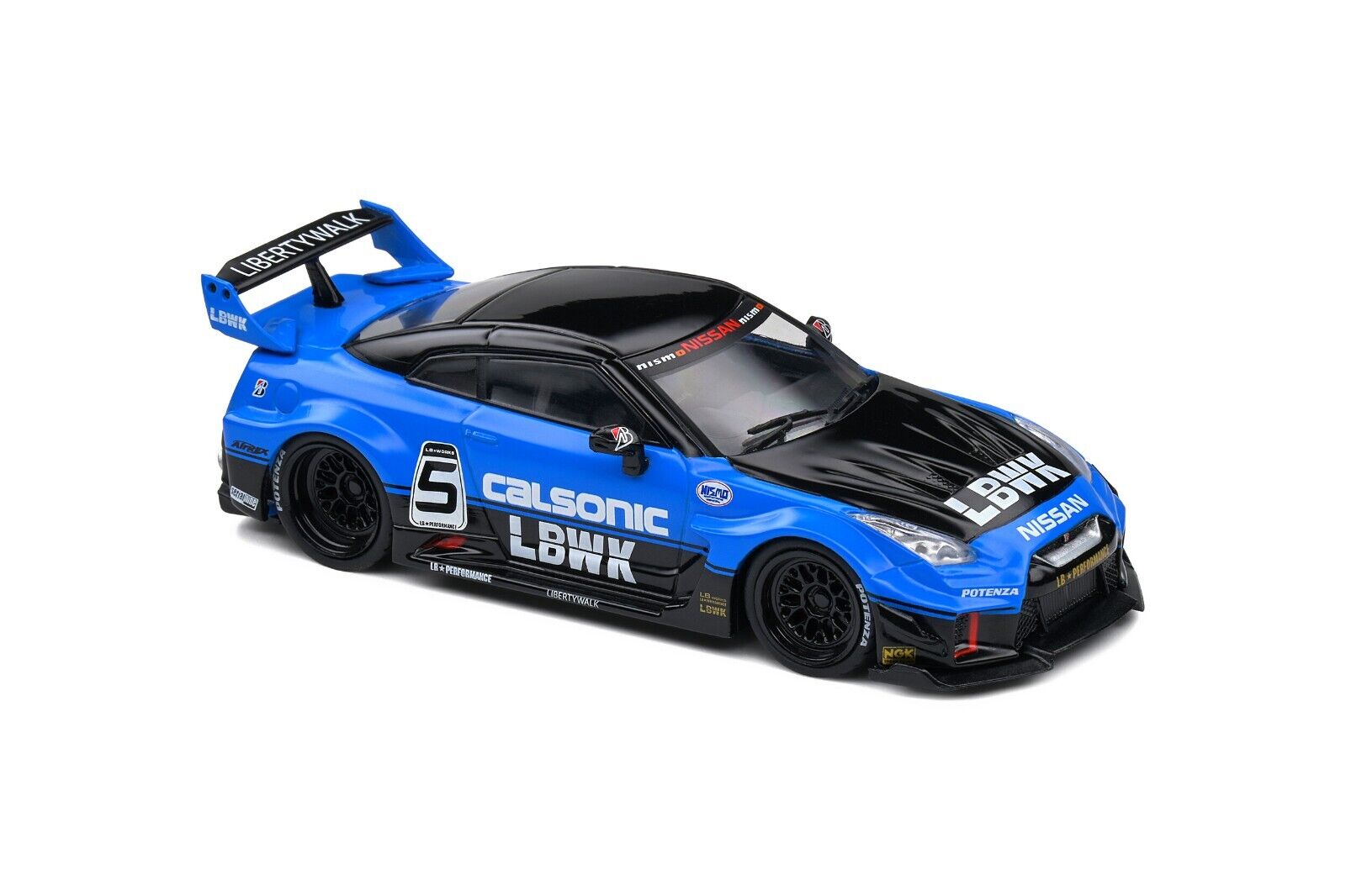 SOLIDO 1:43 Diecast Model Car, Nissan Skyline GT-R (R35) Silhouette Calsonic