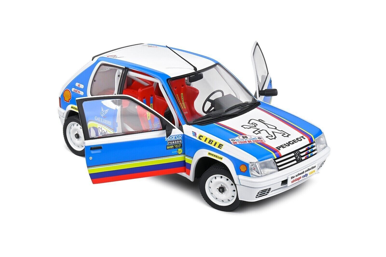 Solido 1:18 Diecast Model - Peugeot 205 Rallye 1.9L Shwab Collection 1990