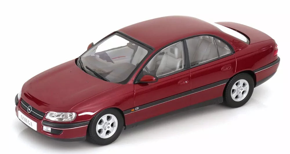 Triple 9 -  1:18 Scale Diecast - 1996 Opel Omega B CD, Marseille Red Metallic - T9-1800432