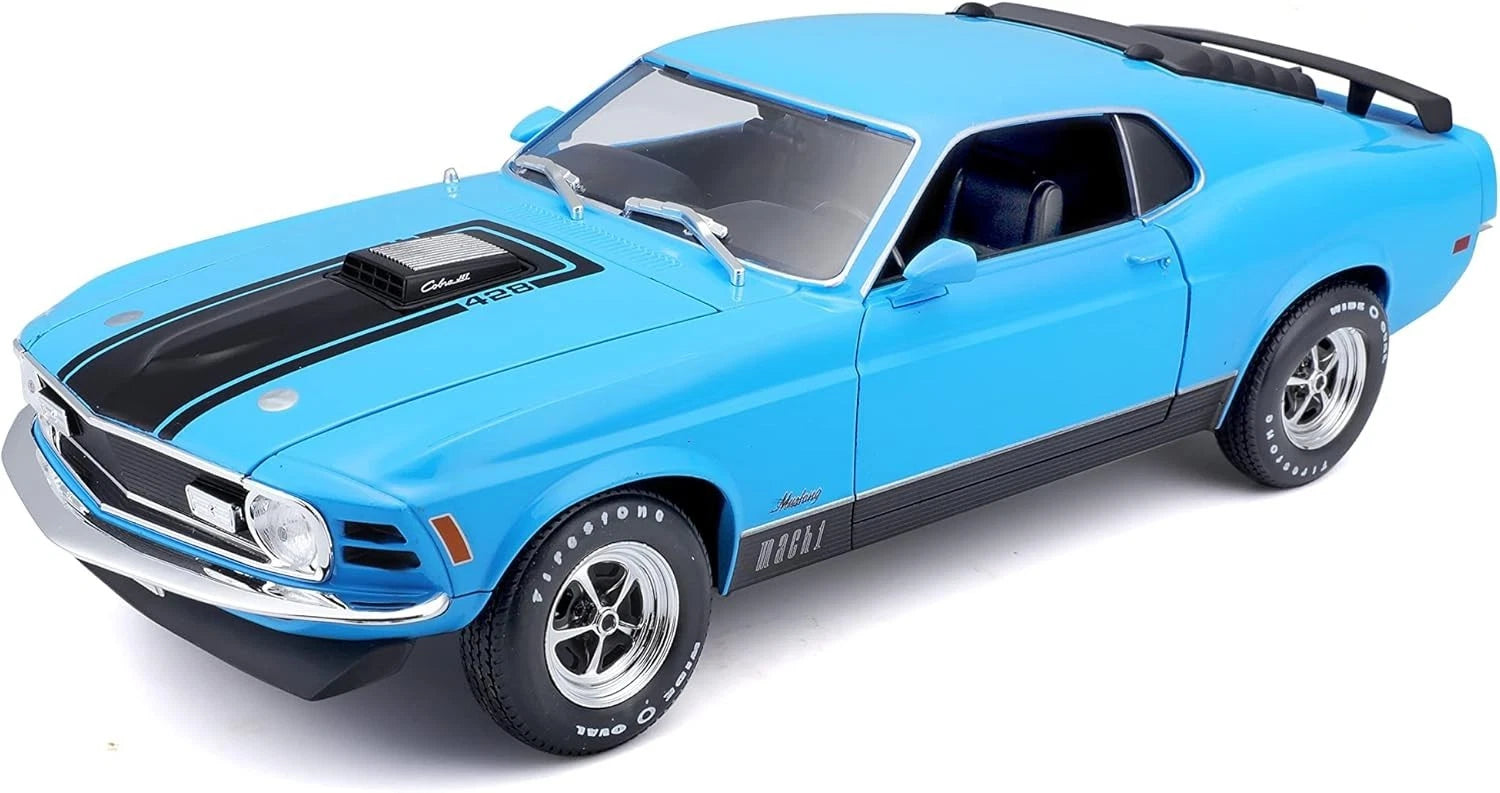 Maisto 1:18 Scale Diecast - 1970 FORD MUSTANG MACH 1 - BLUE