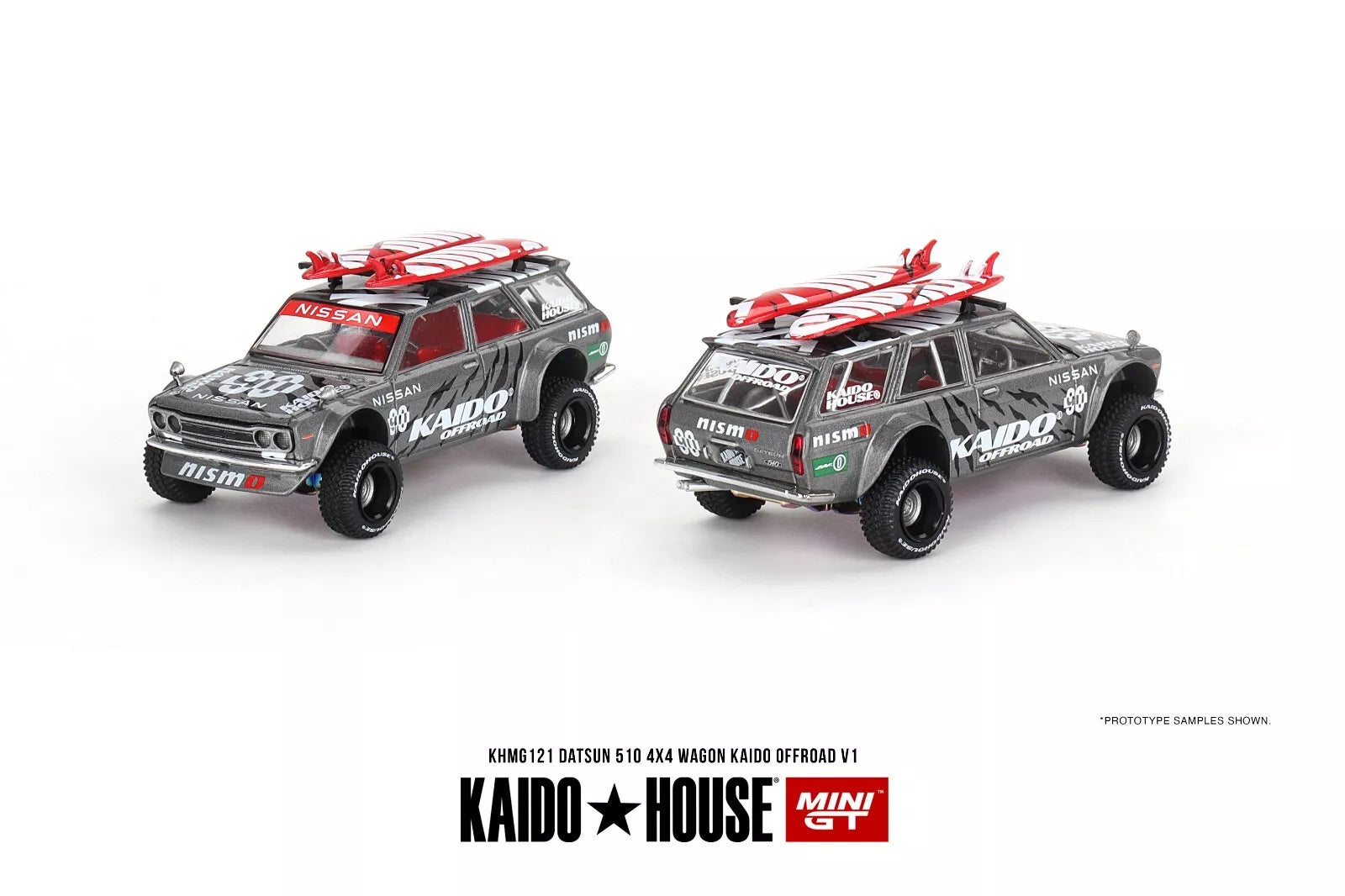 Mini GT 1:64 Datsun KAIDO 510 Wagon 4x4 Off Road V1, Grey - KHMG121