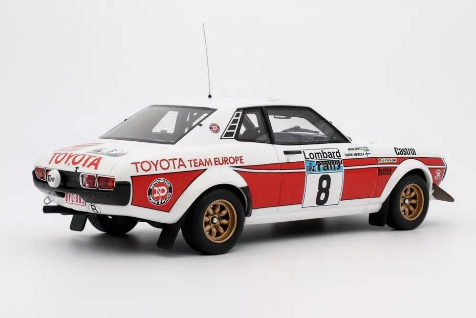 OTTO 1:18 Scale Resin - Toyota Celica 1600 2nd RAC Rally 1977, Hannu Mikkola - Red/White - OT1044