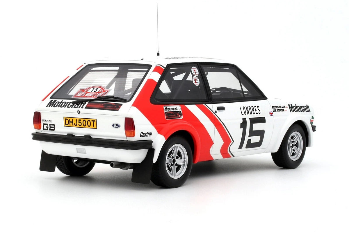OTTO 1:18 Scale Resin  – FORD FIESTA 1600 GR.2 #15 R.CLARK / RALLYE MONTE CARLO 1979, White  - OT1271