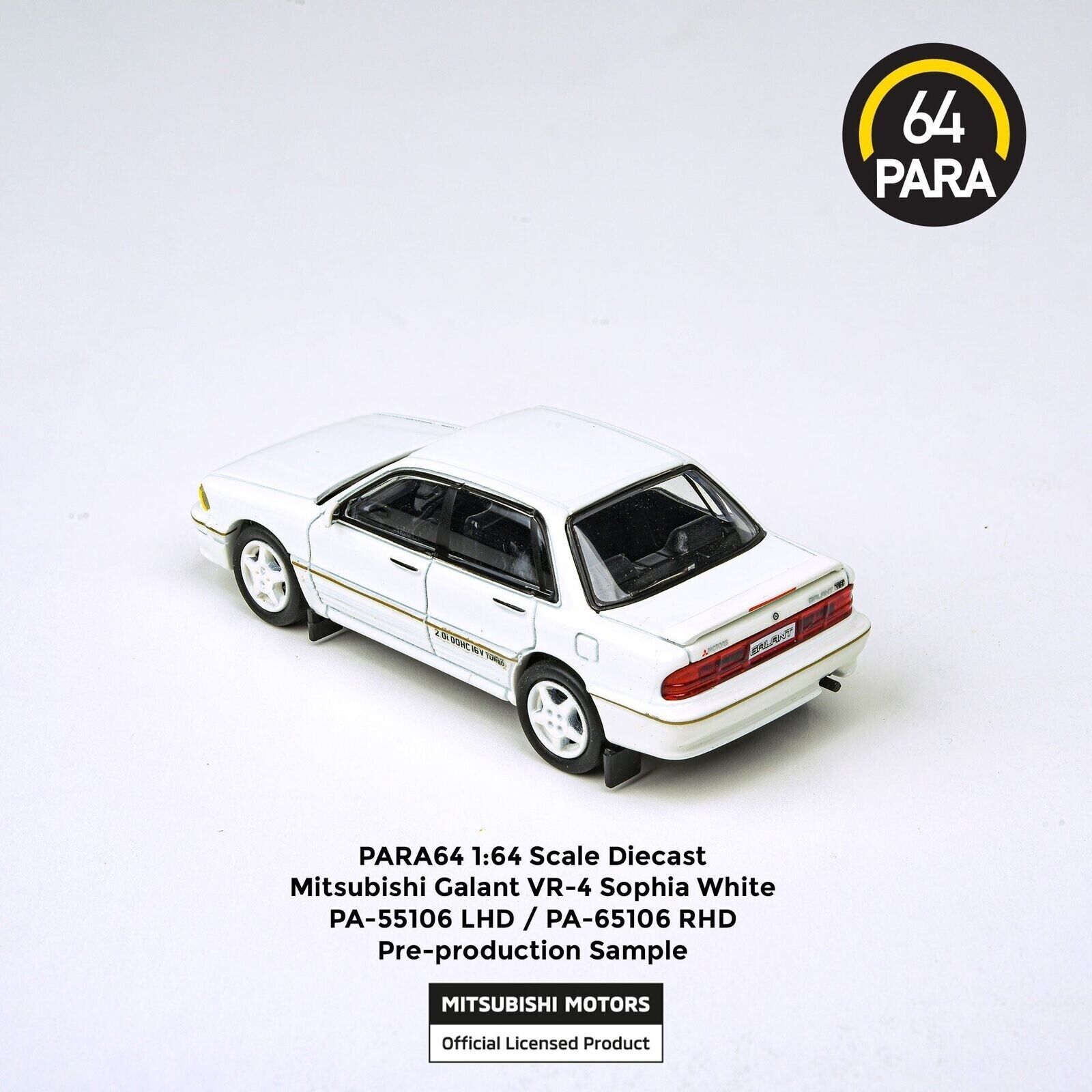 PARA64 1:64 Scale Diecast Model Car - Mitsubishi Galant VR-r Sophia White (RHD)