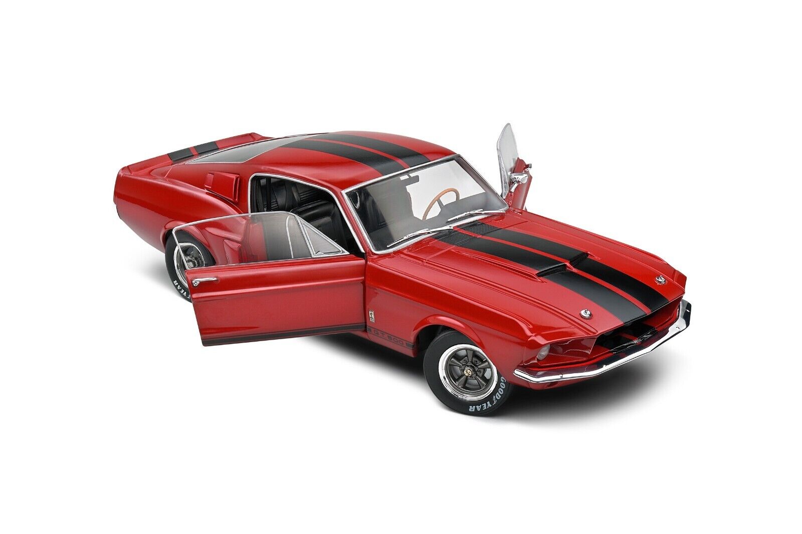 SOLIDO 1:18 Scale Diecast Model Car - 1967 Ford Shelby Mustang GT500 in Red