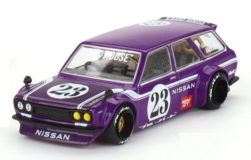 Mini GT 1:64 Scale Kaido House Datsun Kaido 510 Wagon Carbon Fiber V1, Purple - KHMG062