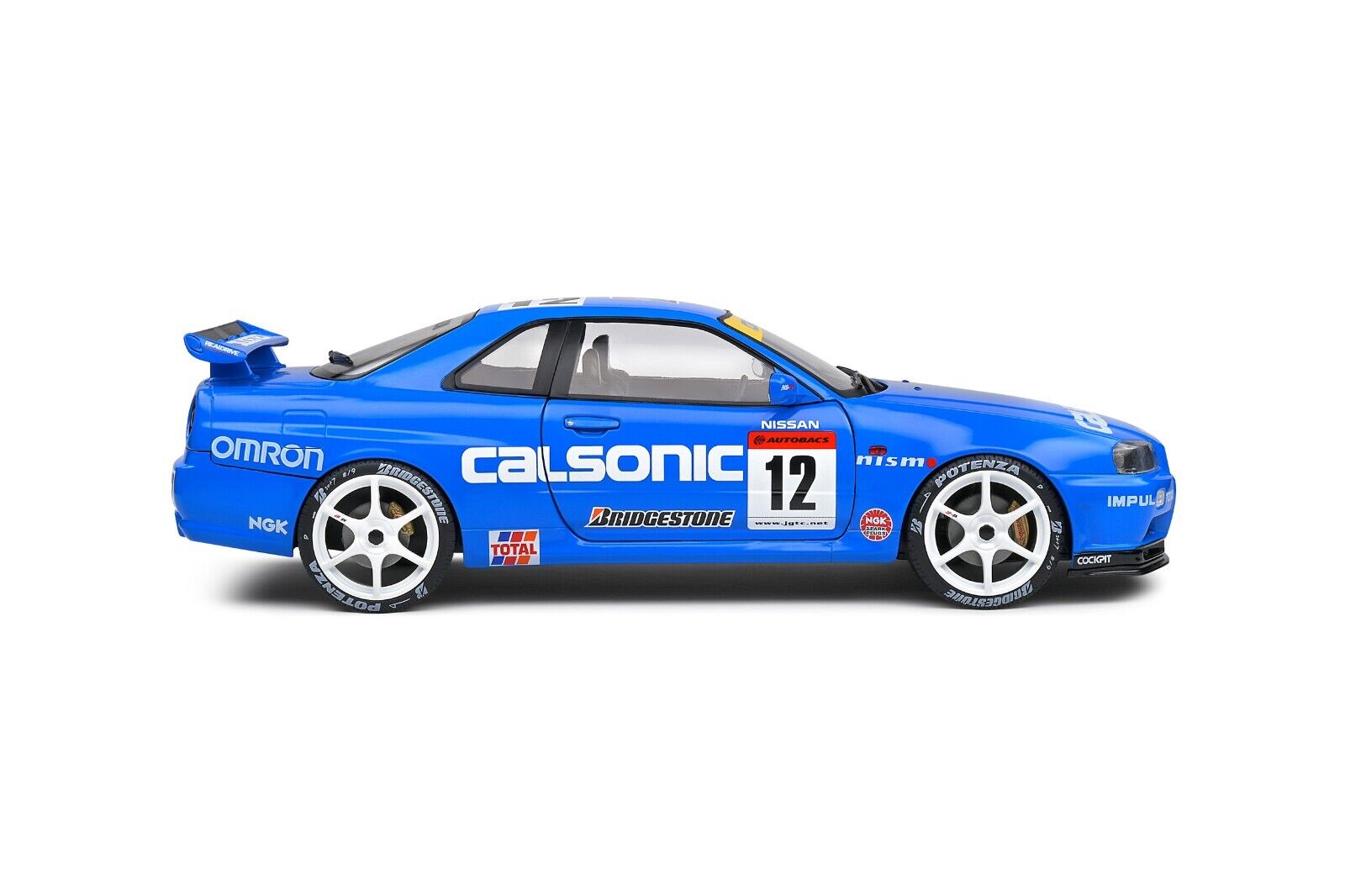 SOLIDO 1:18 Scale Diecast Model Car, Nissan Skyline GT-R (R34) Calsonic Tribute