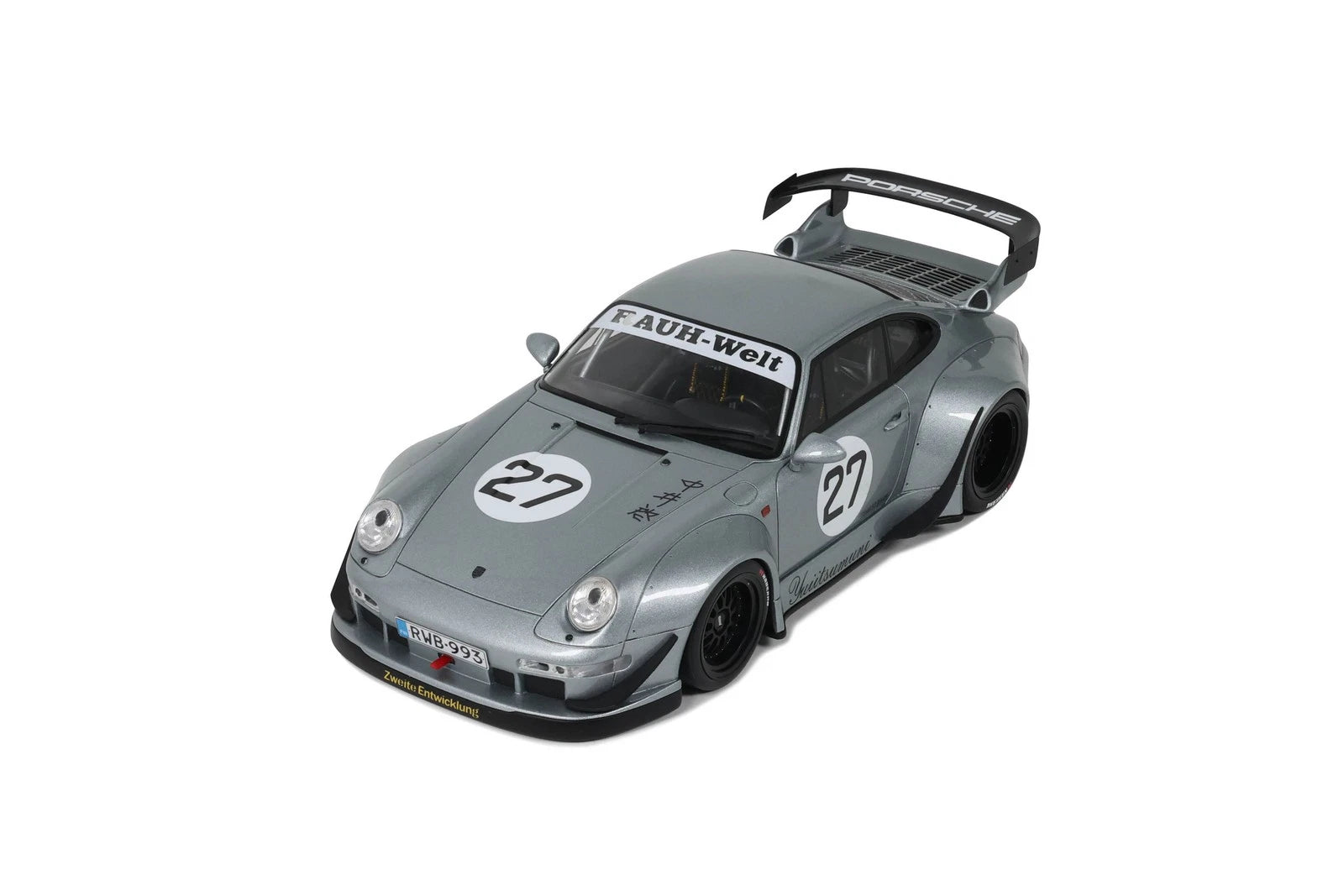GT Spirit 1:18 Scale Resin, 2024 Porsche 911 RWB Yuiitsumuni - Silver - GT522