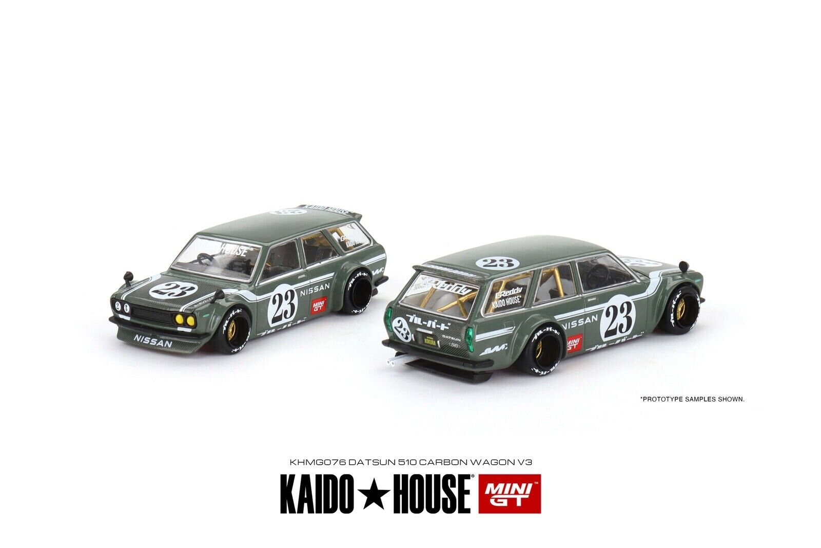 Mini GT 1:64 Scale Kaido House Datsun 510 Wagon Carbon Fibre V3, KHMG076