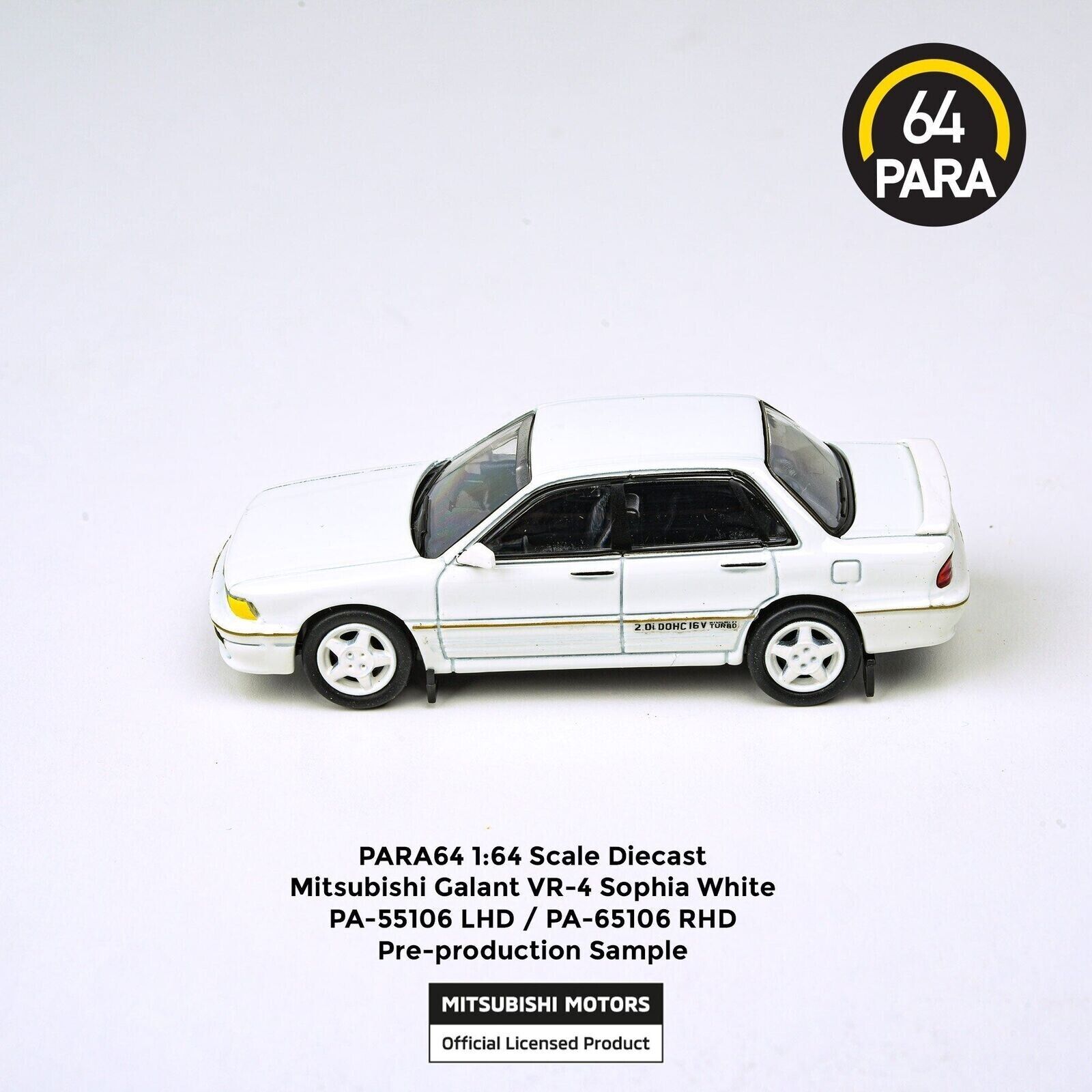 PARA64 1:64 Scale Diecast Model Car - Mitsubishi Galant VR-r Sophia White (RHD)