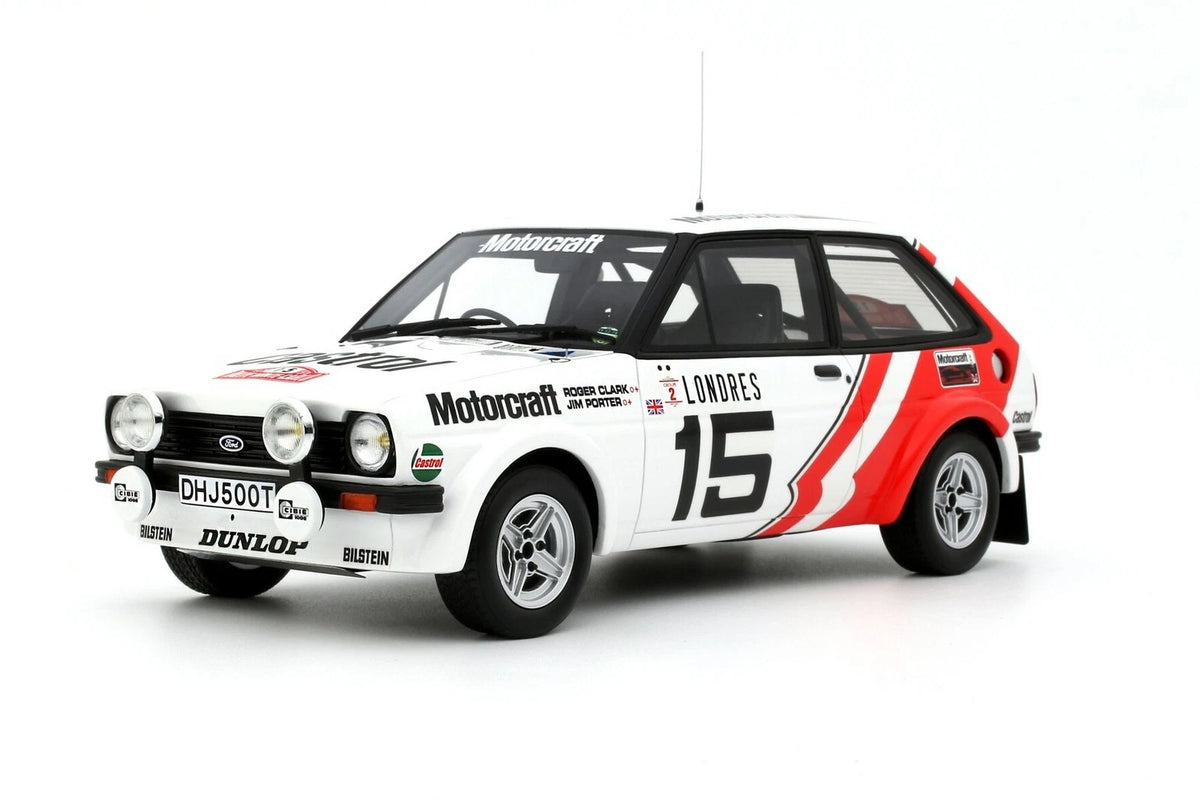 OTTO 1:18 Scale Resin  – FORD FIESTA 1600 GR.2 #15 R.CLARK / RALLYE MONTE CARLO 1979, White  - OT1271