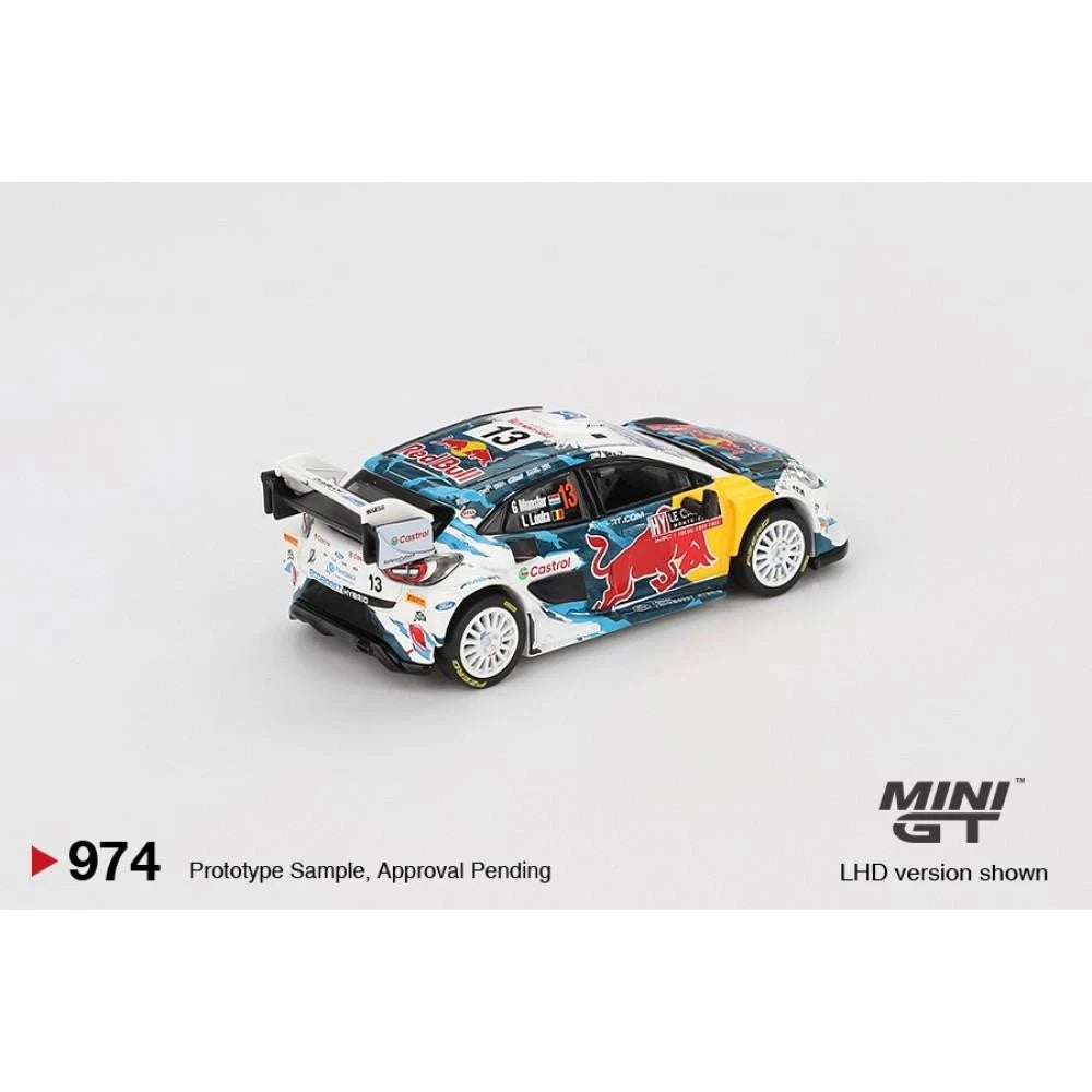 Mini GT 1:64 Ford Puma Rally1 #13, 2024 Rally Monte Carlo M-Sport Ford WRT, White/Red/Blue/Yellow, LHD - MGT00974-L