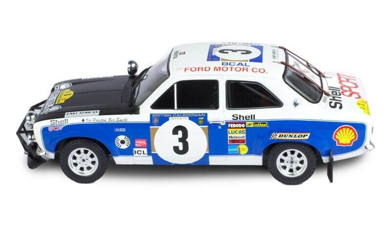 IXO 1:18 FORD ESCORT MK1 RS 1600 #3 V. PRESTON JR.-B. SMITH SAFARI RALLY 1973