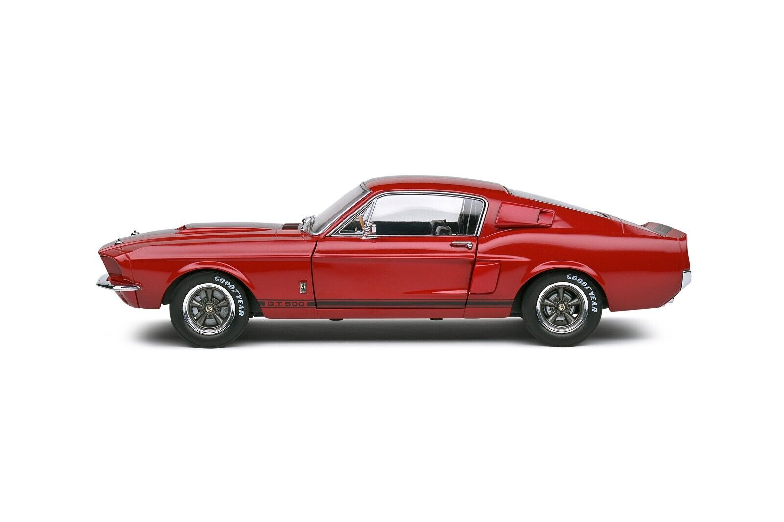 SOLIDO 1:18 Scale Diecast Model Car - 1967 Ford Shelby Mustang GT500 in Red