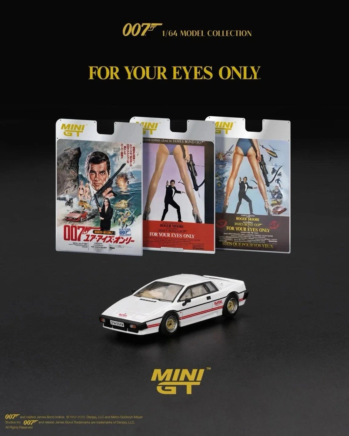 Mini GT 1:64 Lotus Esprit Turbo James Bond 007 For Your Eyes Only, English RHD - BLISTER PACKAGING - MGT00907-007E
