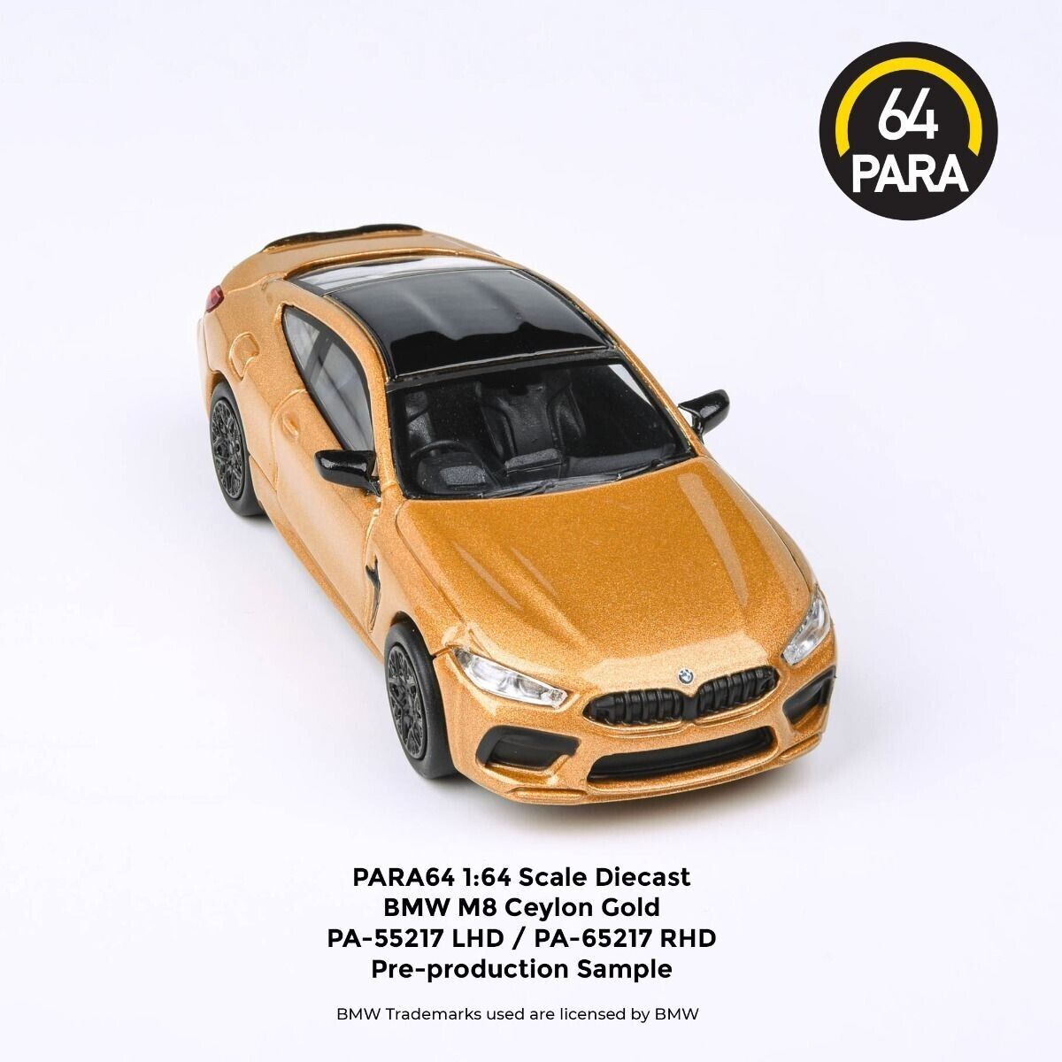 PARA64 1:64 Scale Diecast Model Car - BMW M8 Coupe in Ceylon Gold - LHD