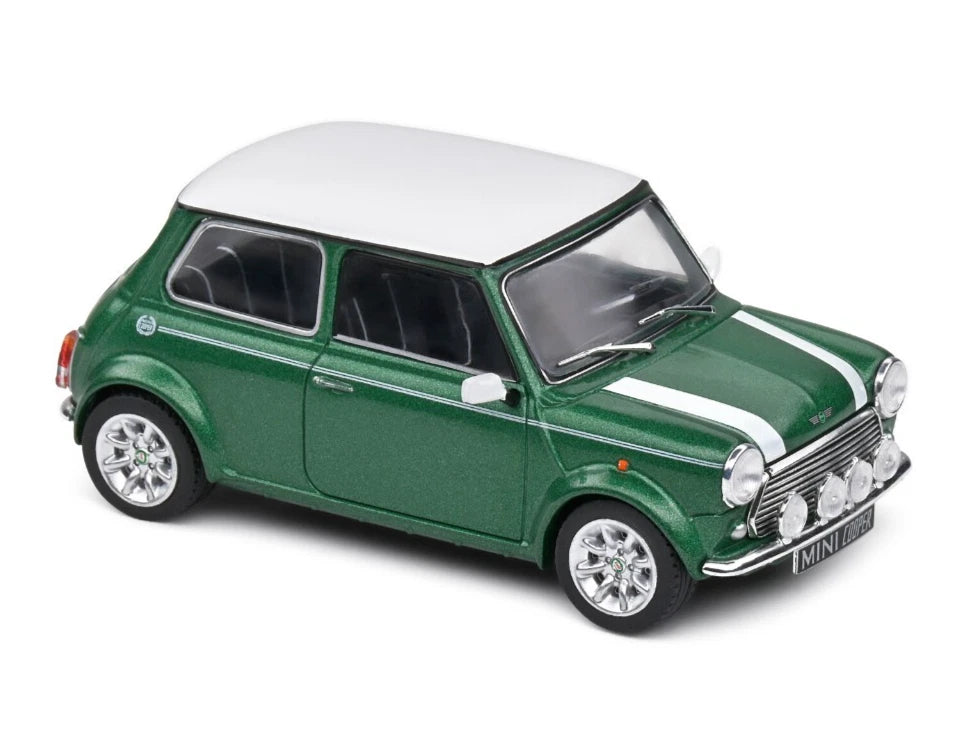 SOLIDO 1:43 Scale Diecast, 1994 Mini Cooper S 1.3 Sport Pack, British Racing Green - S4316601