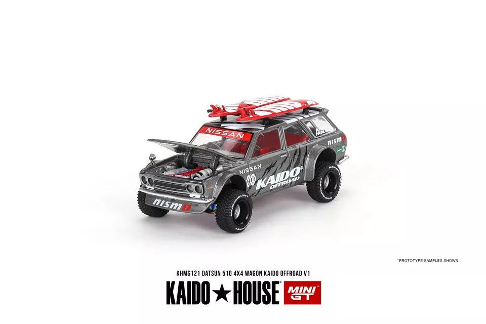 Mini GT 1:64 Datsun KAIDO 510 Wagon 4x4 Off Road V1, Grey - KHMG121