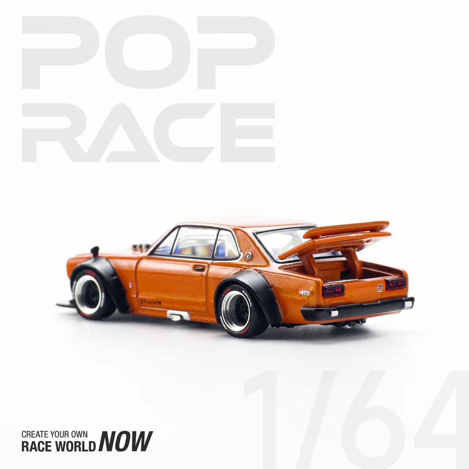 Pop Race 1:64 Diecast Car Nissan Skyline GT-R V8 Drift (Hakosuka) Orange