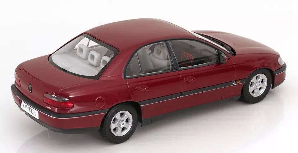 Triple 9 -  1:18 Scale Diecast - 1996 Opel Omega B CD, Marseille Red Metallic - T9-1800432